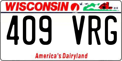 WI license plate 409VRG