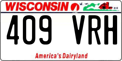 WI license plate 409VRH