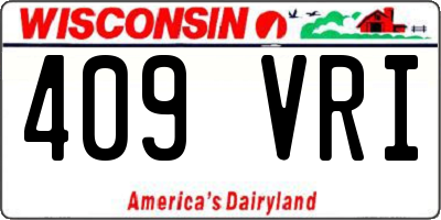 WI license plate 409VRI
