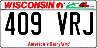 WI license plate 409VRJ