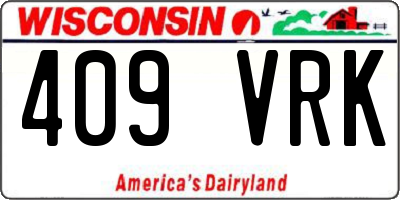 WI license plate 409VRK