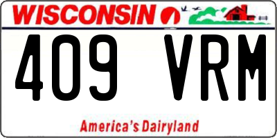 WI license plate 409VRM