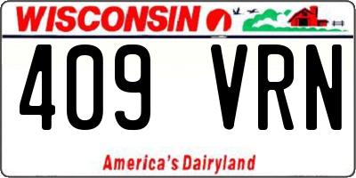 WI license plate 409VRN
