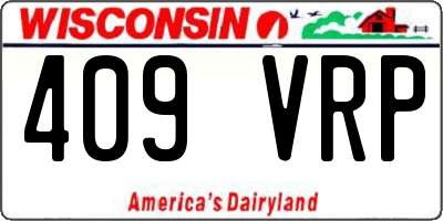 WI license plate 409VRP