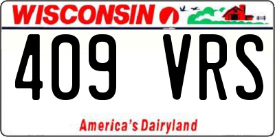 WI license plate 409VRS