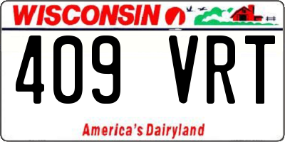 WI license plate 409VRT