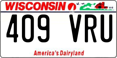 WI license plate 409VRU