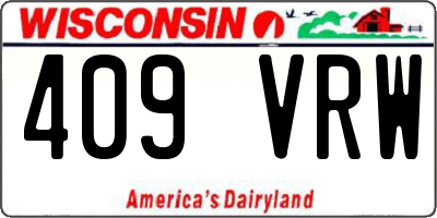 WI license plate 409VRW