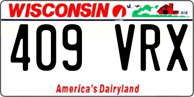 WI license plate 409VRX