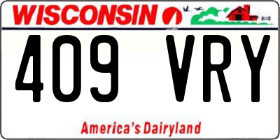 WI license plate 409VRY
