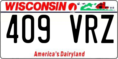WI license plate 409VRZ