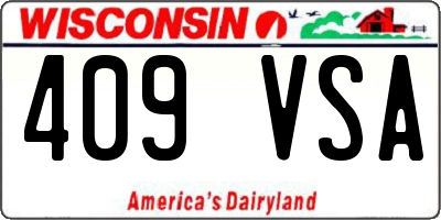 WI license plate 409VSA
