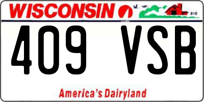 WI license plate 409VSB