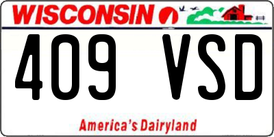 WI license plate 409VSD