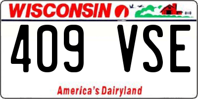 WI license plate 409VSE