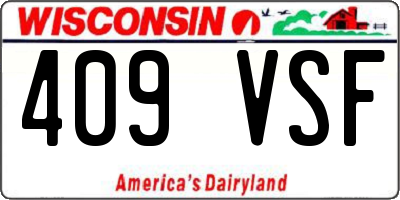 WI license plate 409VSF