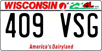 WI license plate 409VSG