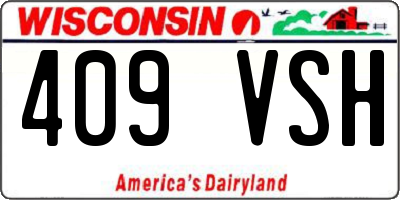 WI license plate 409VSH