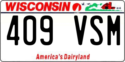 WI license plate 409VSM