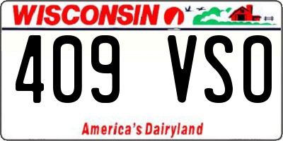 WI license plate 409VSO