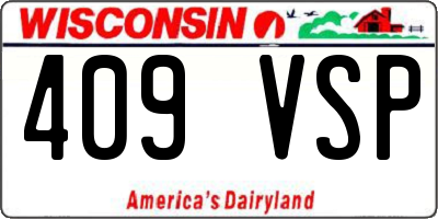 WI license plate 409VSP