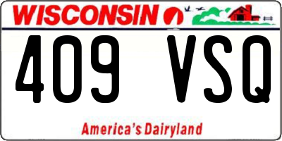 WI license plate 409VSQ