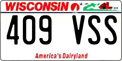 WI license plate 409VSS