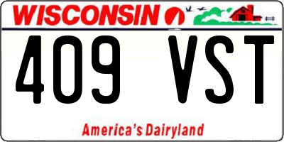WI license plate 409VST