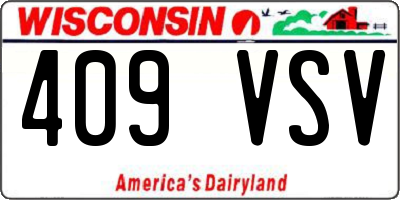 WI license plate 409VSV