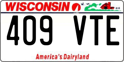 WI license plate 409VTE