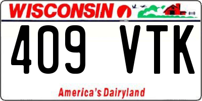 WI license plate 409VTK
