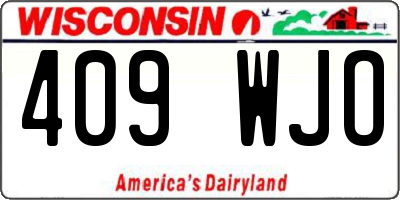 WI license plate 409WJO
