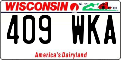 WI license plate 409WKA