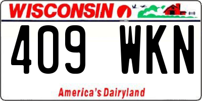WI license plate 409WKN