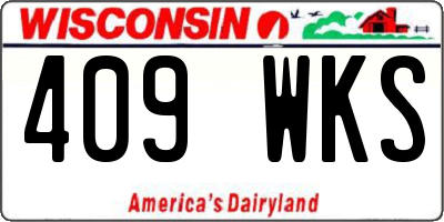 WI license plate 409WKS