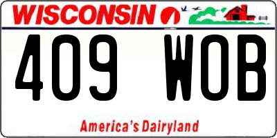 WI license plate 409WOB