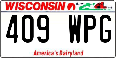 WI license plate 409WPG