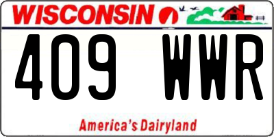 WI license plate 409WWR