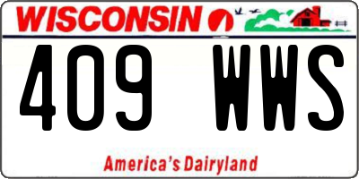 WI license plate 409WWS