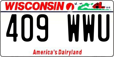 WI license plate 409WWU
