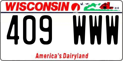 WI license plate 409WWW