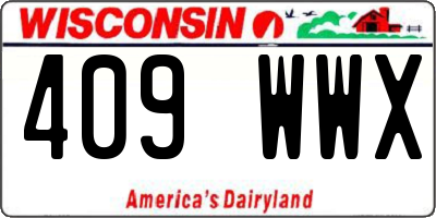 WI license plate 409WWX