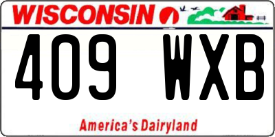 WI license plate 409WXB
