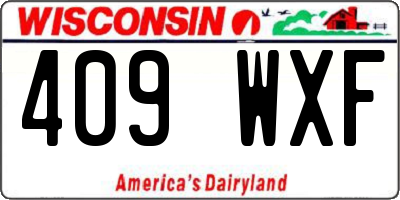 WI license plate 409WXF