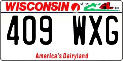 WI license plate 409WXG
