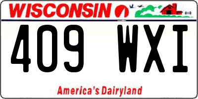 WI license plate 409WXI