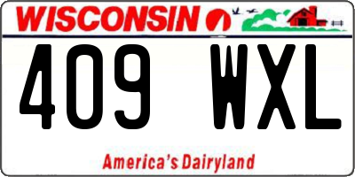 WI license plate 409WXL