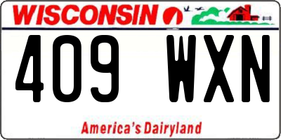 WI license plate 409WXN
