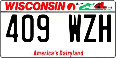 WI license plate 409WZH