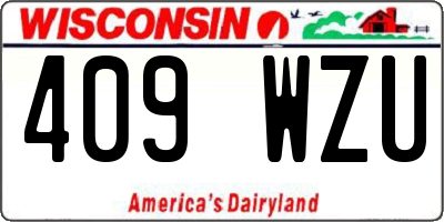 WI license plate 409WZU